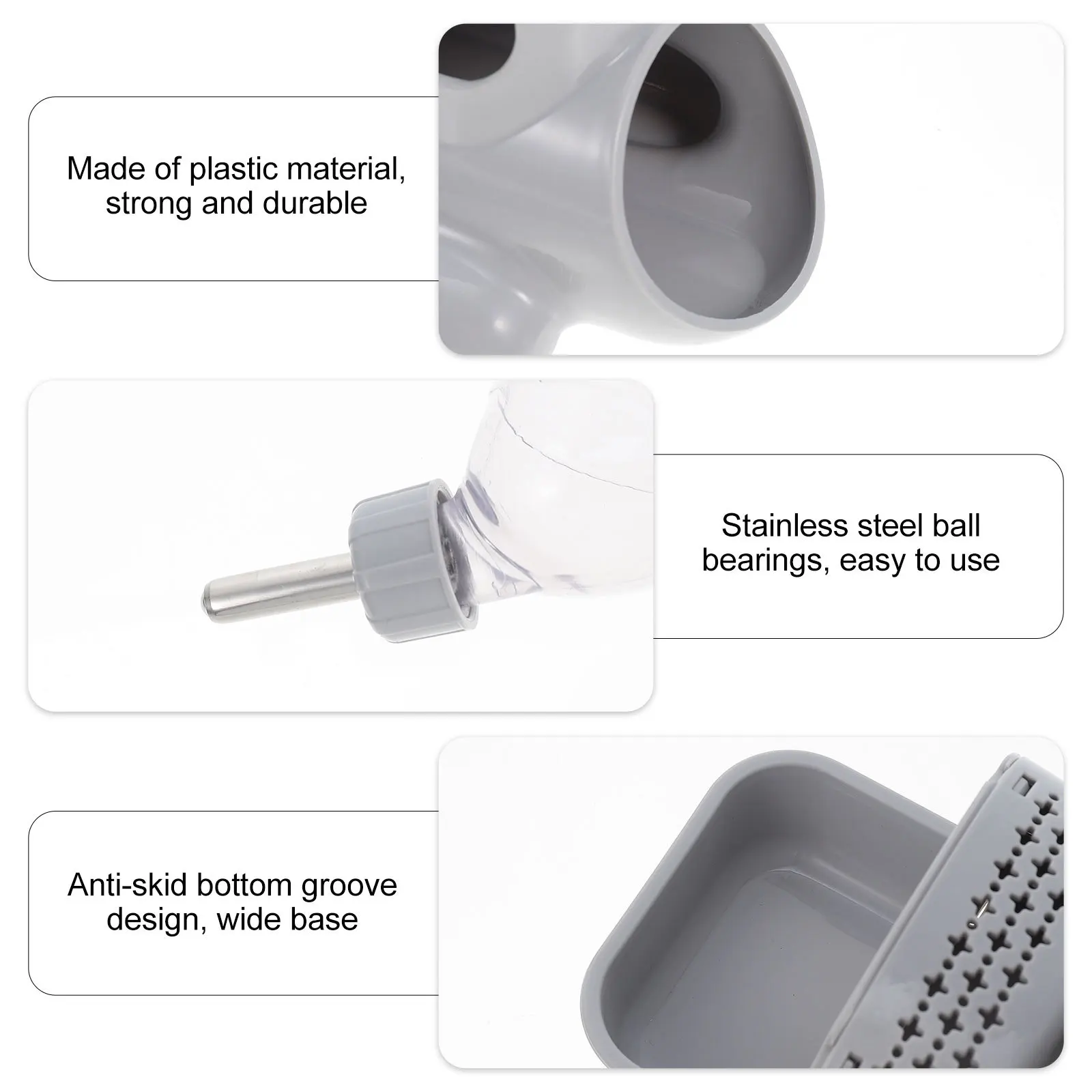 

Standing Waterer For Hamsters Guinea Pigs Rabbits Leakproof Drinking Bottle Non-Slip Base Double Ball Bearing Seal Easy