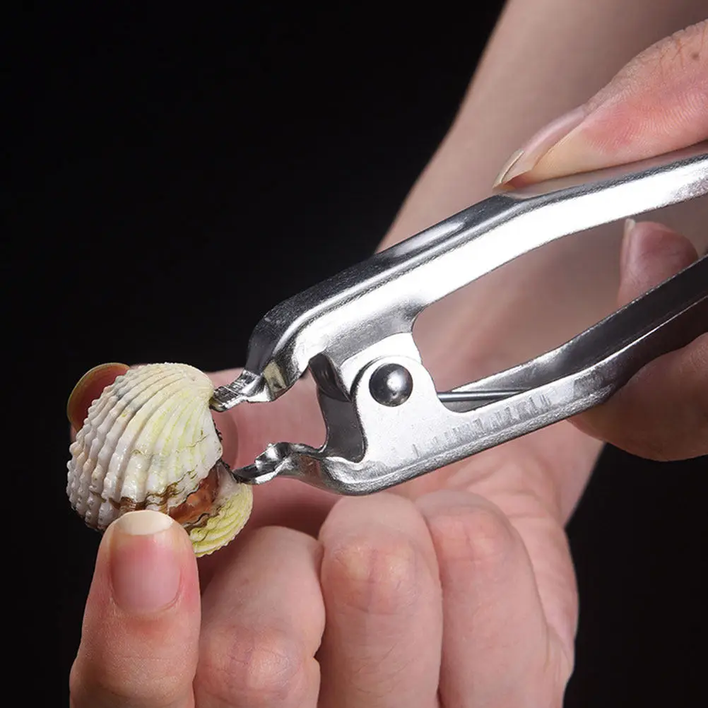 Premium Stainless Steel Clam Opener Rust Resistant Compact Size Clam Shucker for Home Camping Kitchen Seafood Cracker