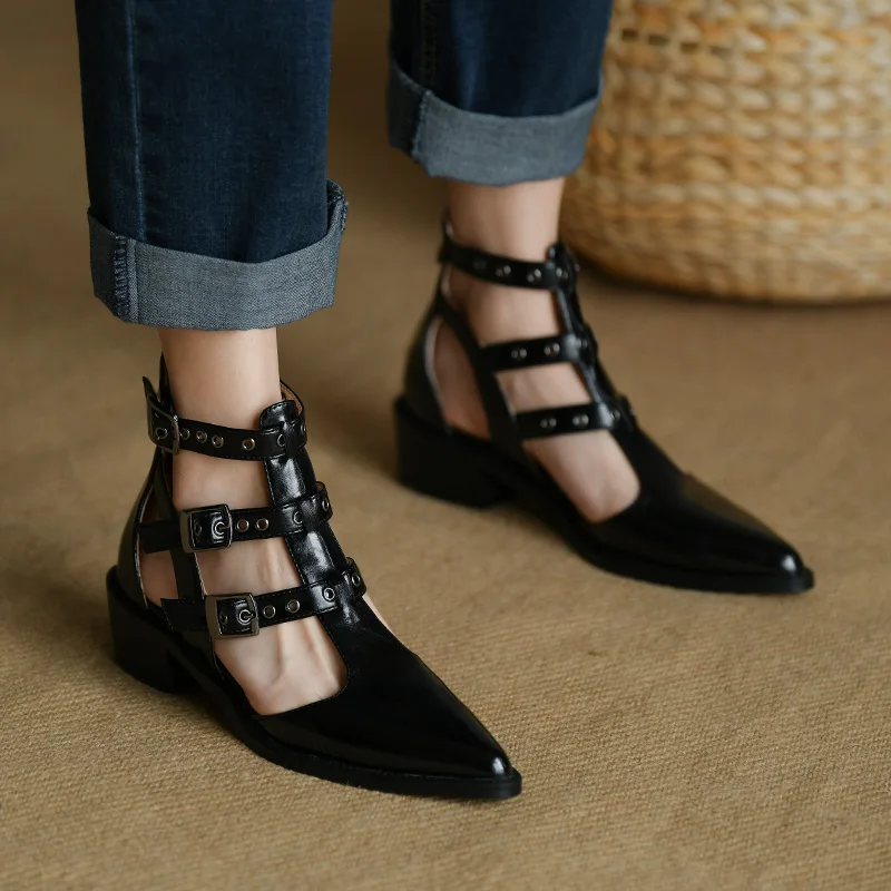Women\'s Shoes Pumps Heels 2023 Low Heel Sandals Summer Office Professional Plus Elegant Party Elegant Medium Gothic Socofy
