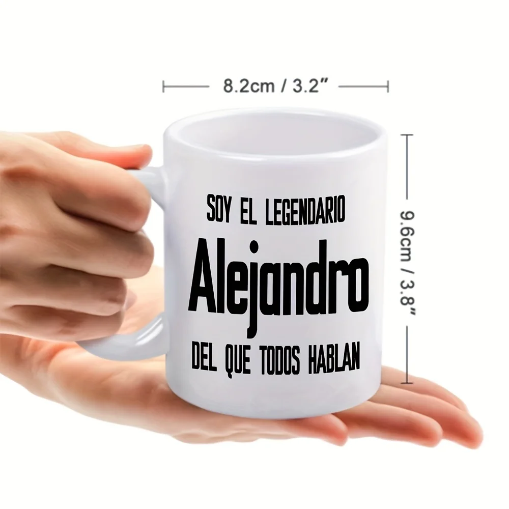 1pc, Text, Alejandro 11Oz Ceramic Coffee Mug Suitable for Restaurants And Businesses, Great for Any Season,