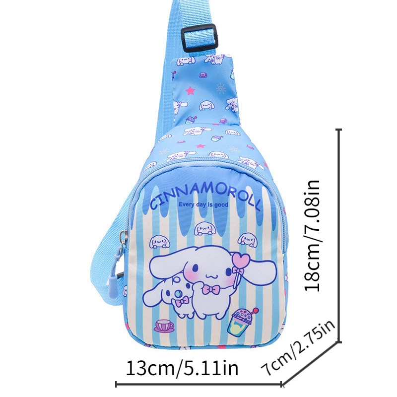 MINISO Sanrio Anime Sling Bag, Cinnamoroll, Kuromi Sling Backpack, KT, My Melody, PC Design Fancy Pack, Kawaii Chest Bag