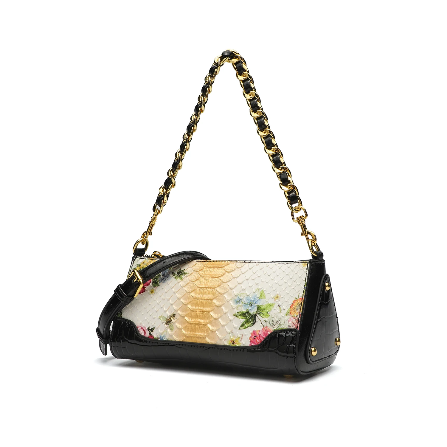 

2025 Новая сумка через плечо с тиснением под крокодила — стильный треугольный кошелек через плечо с магнитной сумкой через плечо с тиснением крокодила, универсальная женская сумка