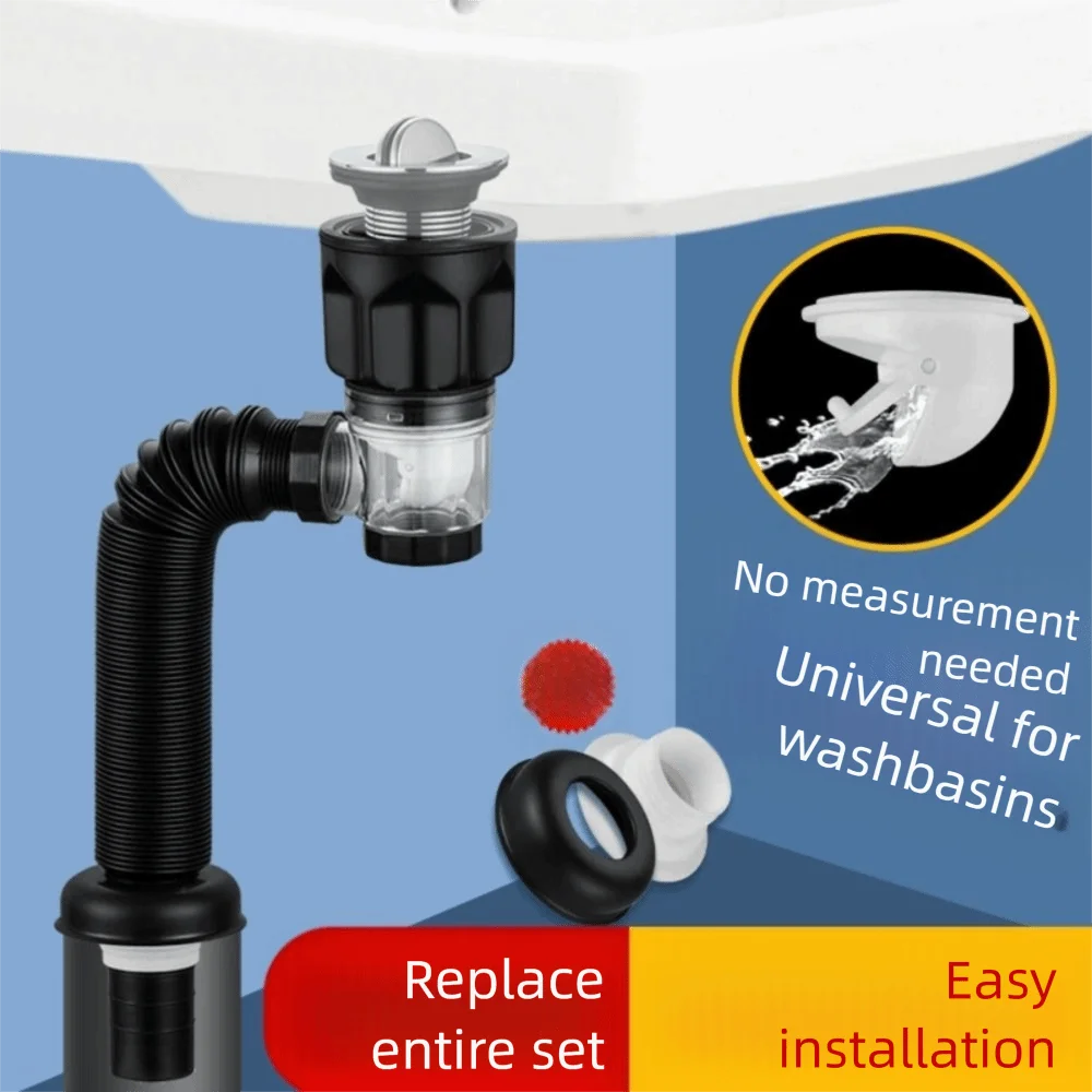 

Слив для раковины с защитой от запаха Горизонтальный и вертикальный дренаж Аксессуары для ванной комнаты Дренажный компонент для раковины двойного назначения