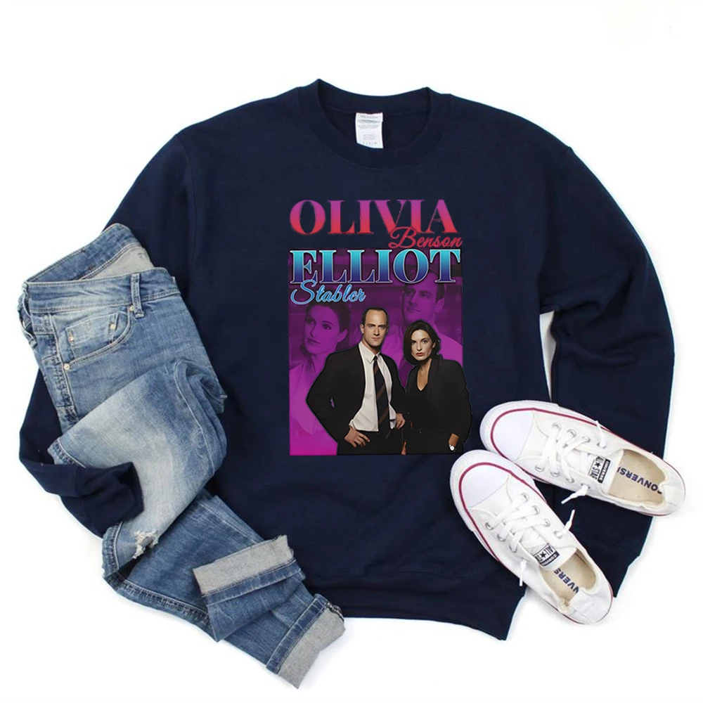 Law and Order SVU Sweatshirt Tv Series Inspired Elliot Stabler and Olivia Benson Hoodie Elliot Olivia Homage Crewneck Sweatshirt