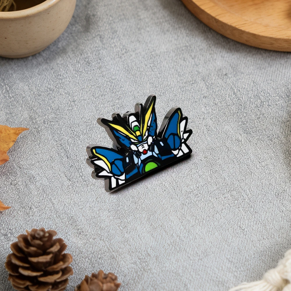 Chibi Japanischer Anime Wing-Zero Emaille-Pin Mecha-Roboter-Brosche Niedliches Ansteck-Abzeichen für Rucksäcke, Hüte, Jacken – Detail 9