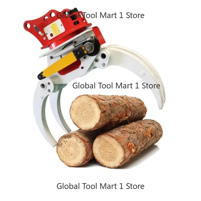 xcavator Wood Grapple and Cutting Chain Saw Attachment - Forestry Tree Felling & Log Handling Tool
