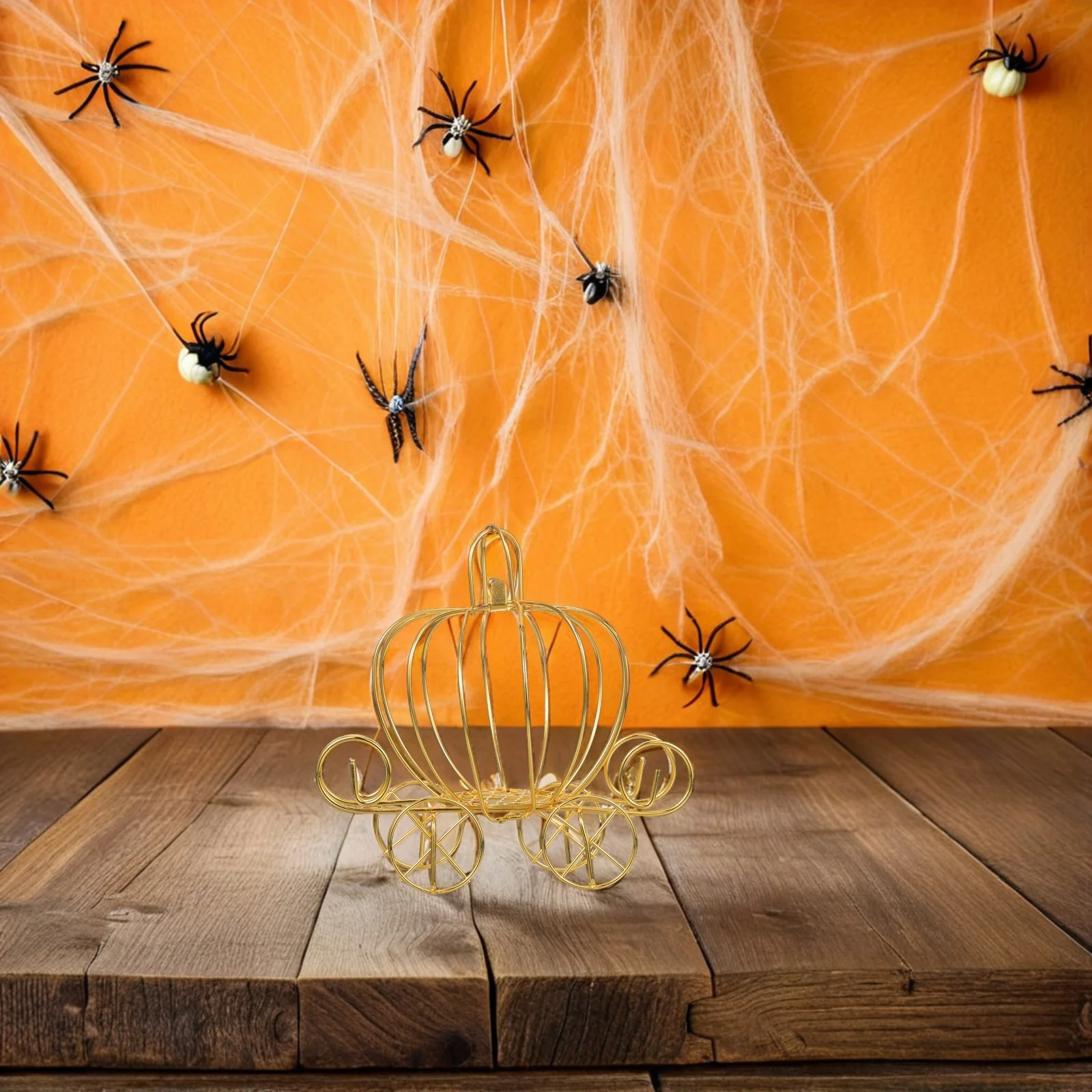 

8pcs Halloween Candy Box Pumpkin Carriage Metal Decor Capacity Birthday Centerpiece Treat Boxes Table Decor Unique Dish