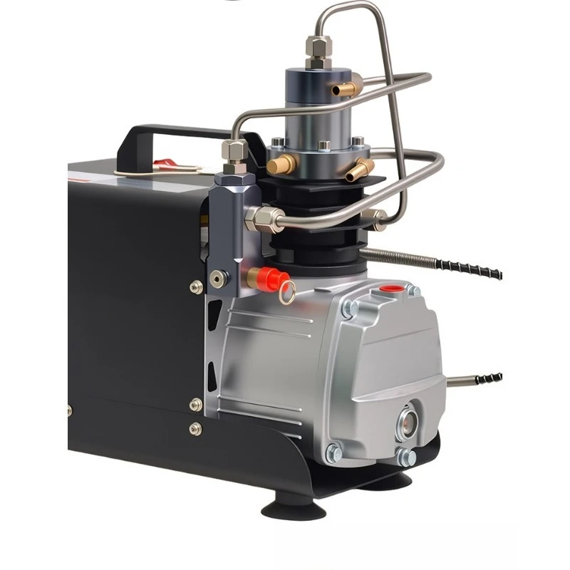 

High-pressure water-cooled air compressor with double safety valve automatic stop function