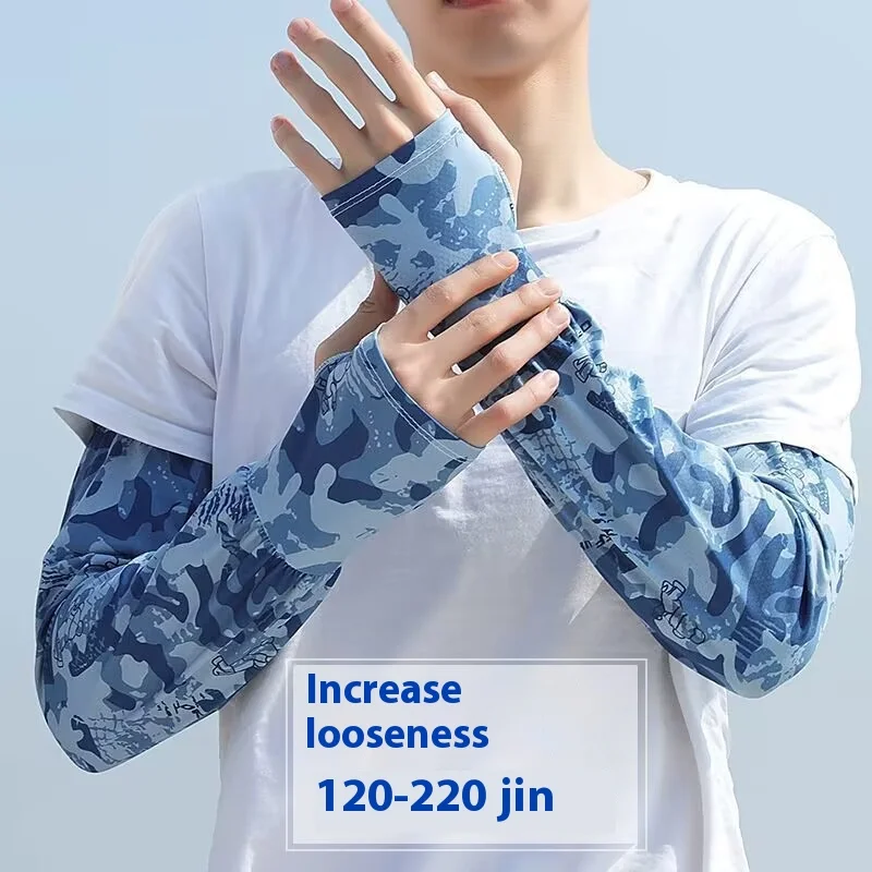Mangas de brazo para hombre para deportes al aire libre ciclismo UPF 50+ protección UV refrigeración transpirable ajuste suelto manga larga verano