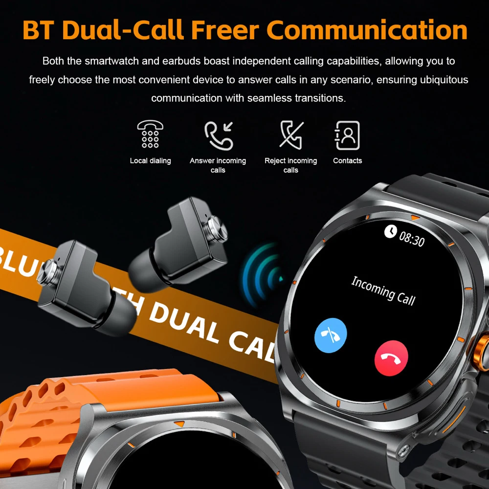 2025 relojes TWS auriculares inalámbricos 2 en 1 reloj inteligente llamada de diente azul más de 100 modos deportivos correr al aire libre salud Smartwatch hombres mujeres