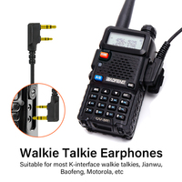 Walkie Talkie Headset Mic K-Plug Wired Two Way Ham Radio Earphone EarHook Headphone For BF888S UV5R Walkie Talkie High quality