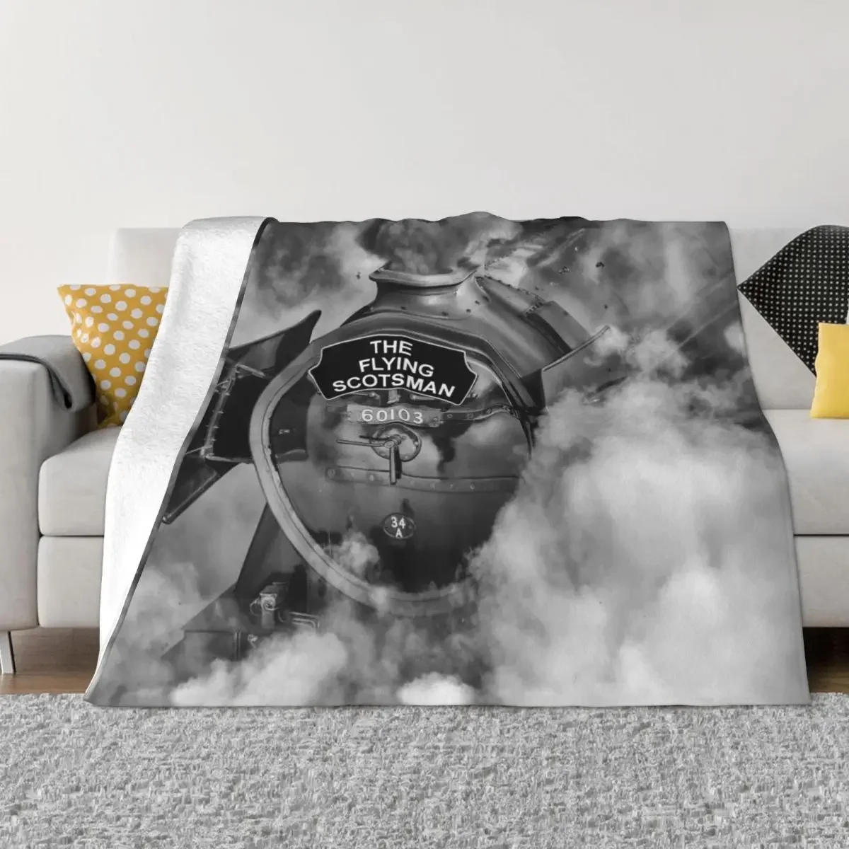 The Flying Scotsman 60103, in a cloud of steam and smoke Throw Blanket Cute Plaid Stuffeds Soft Big Blankets