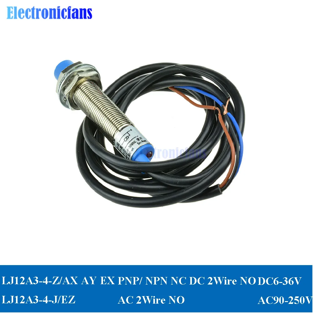 LJ12A3-4-Z/AX AY EX LJ12A3-4-J/EZ Inductive Proximity Switch Metal Inductor Sensor Detection PNP/NPN NC DC/AC 2 Wire NO DC6-36V