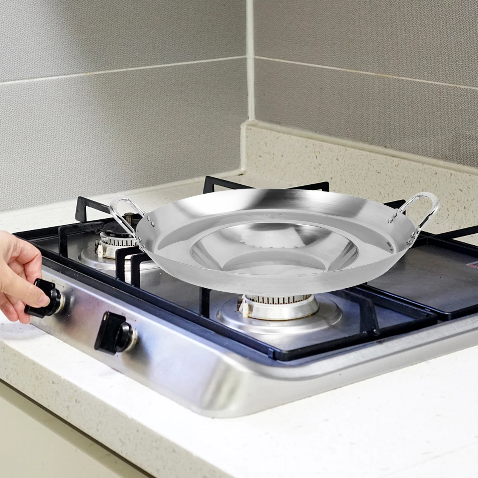 

Stainless Steel Nonstick Frying Pan Camping Cookware Induction Cooking Tool Pancake Crepe Griddle Pan