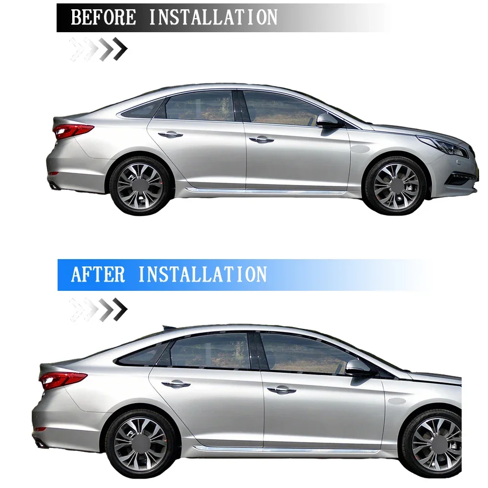 Glossy Black PVC Car Window Decorative Strip Sticker Hyundai Sonata 9 LF 2015-2019 Sedan Exterior Protection Accessory view 5