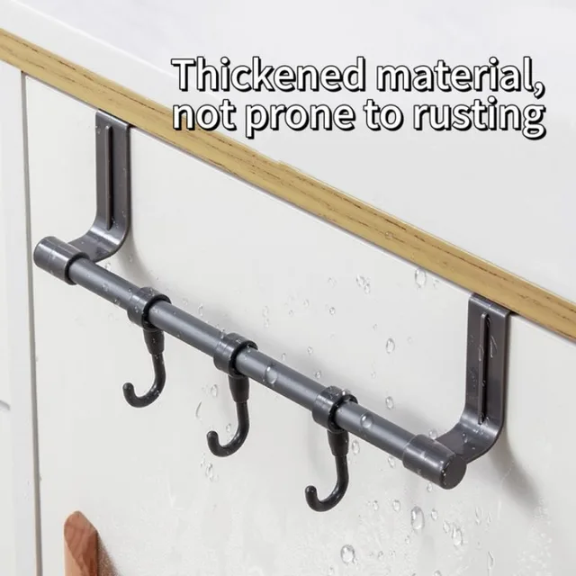 1/2pcs Wall-Mounted Kitchen Cabinet Towel Rack - Space-Saving Dishcloth Holder for Home and Bathroom No Drilling Require 5