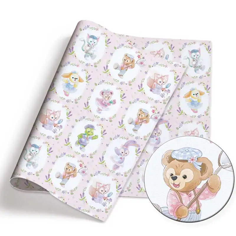 دافي والأصدقاء الكرتون الساخن DIY اليدوية الخياطة خليط اللحف فستان طفل ورقة المنزل 140cm النسيج المطبوع الخياطة النسيج