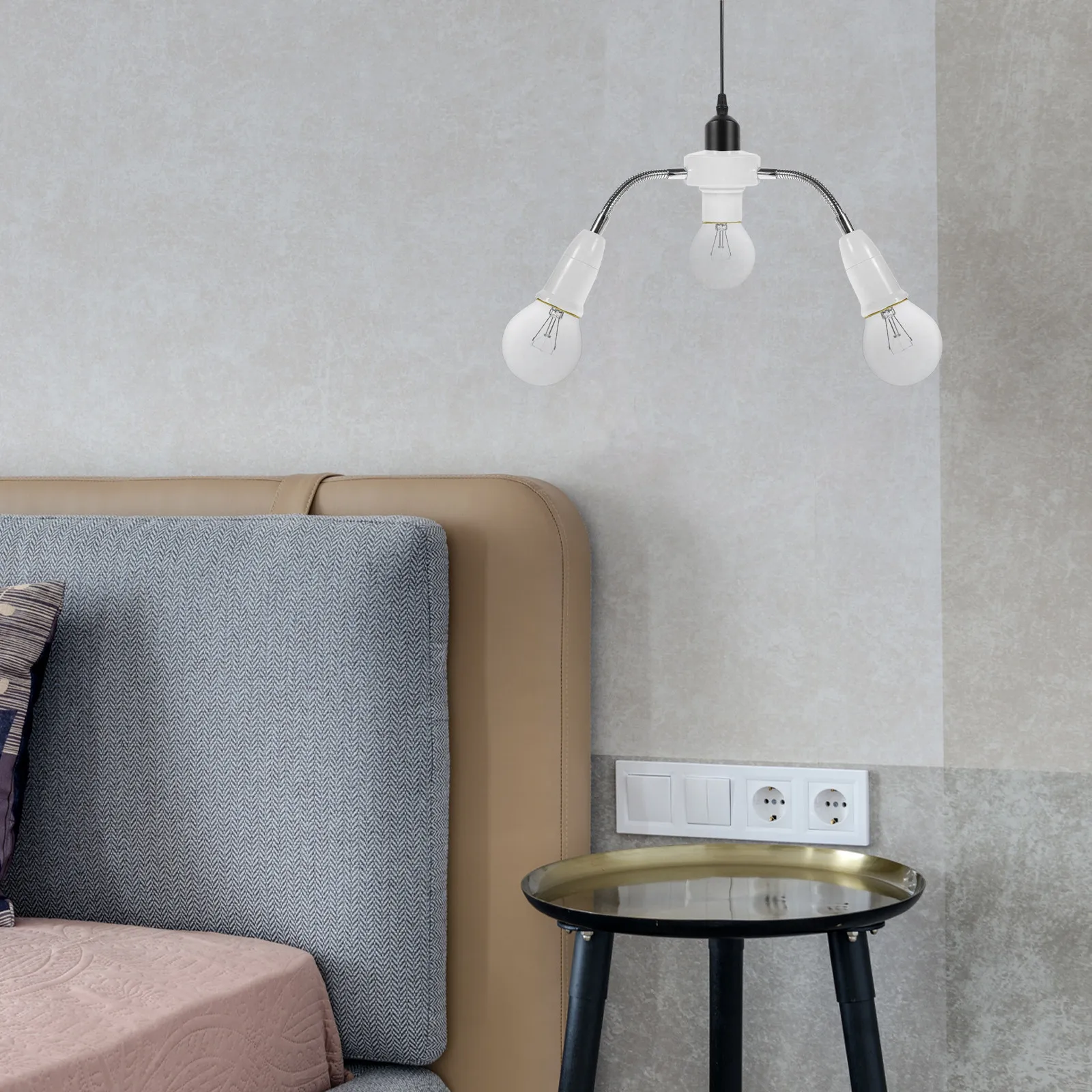 

Адаптер для светильников с одной на три лампы E27, гибкий удлинитель-разветвитель с регулируемым шлангом, многоголовочный разветвитель-конвертер для патронов