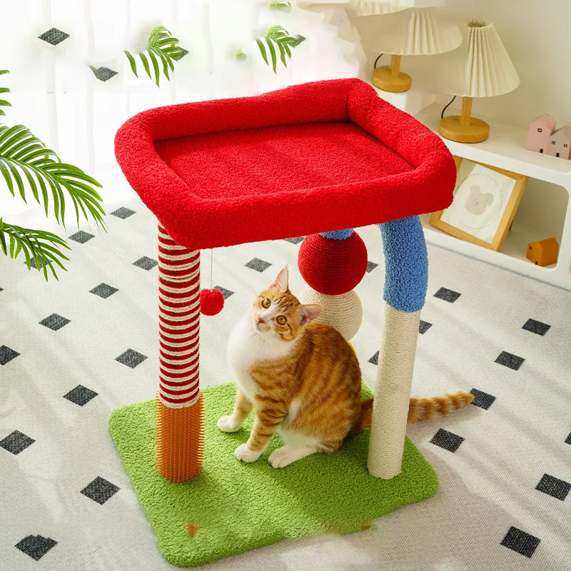 

All-in-One Indoor Cat Scratch Pole U-Shaped Color Ball Cat Tree Cat Tree Tower Home Cat Scratching Post For Indoor Cats Kittens