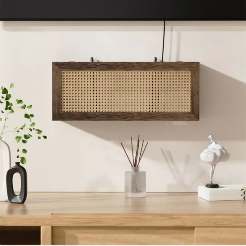 Solid Wood Router Storage Box Wall Mounted WiFi Cable Collection Box Durable Wiring Board Socket Set-top Box Storage Rack ZG472