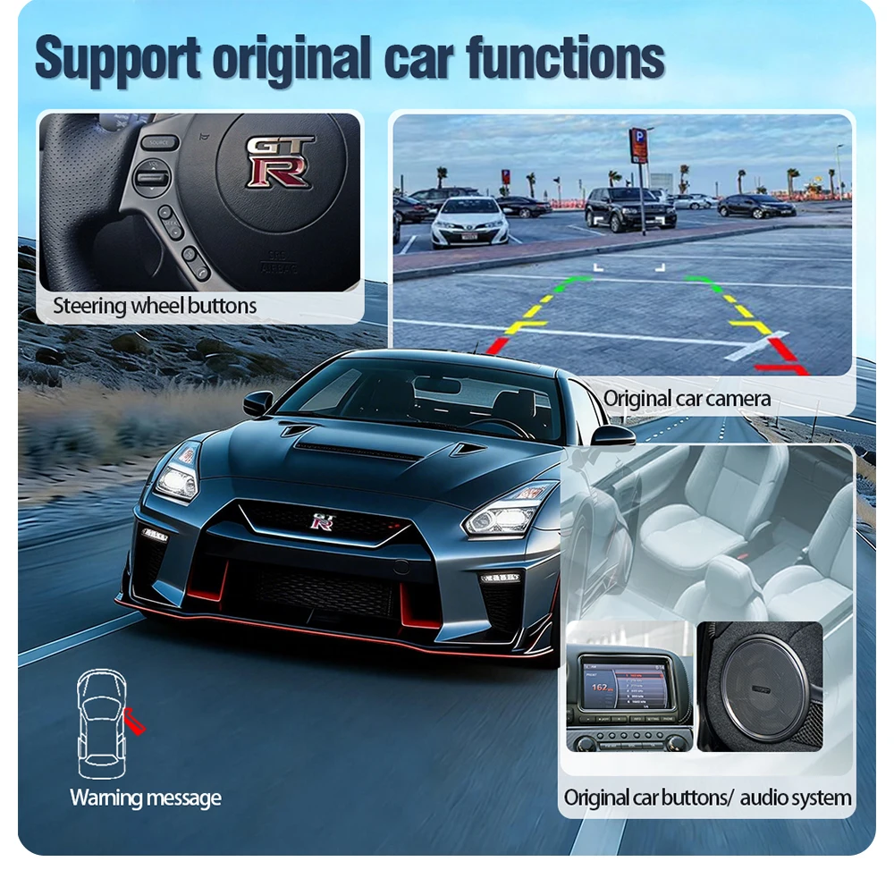 AUTOTOP Kabelloses CarPlay Nachrüst-Kit Decoder für Nissan Pathfinder Patrol GTR 370Z Quest 2013-2019 QX60 QX70 Android Auto GPS – Detail 5