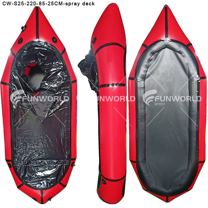 FUNWORLD Professional Frontier Packraft Manufacture Cheap TPU Packraft Kayak Inflatable Rafting Pack Raft Boat Packraft