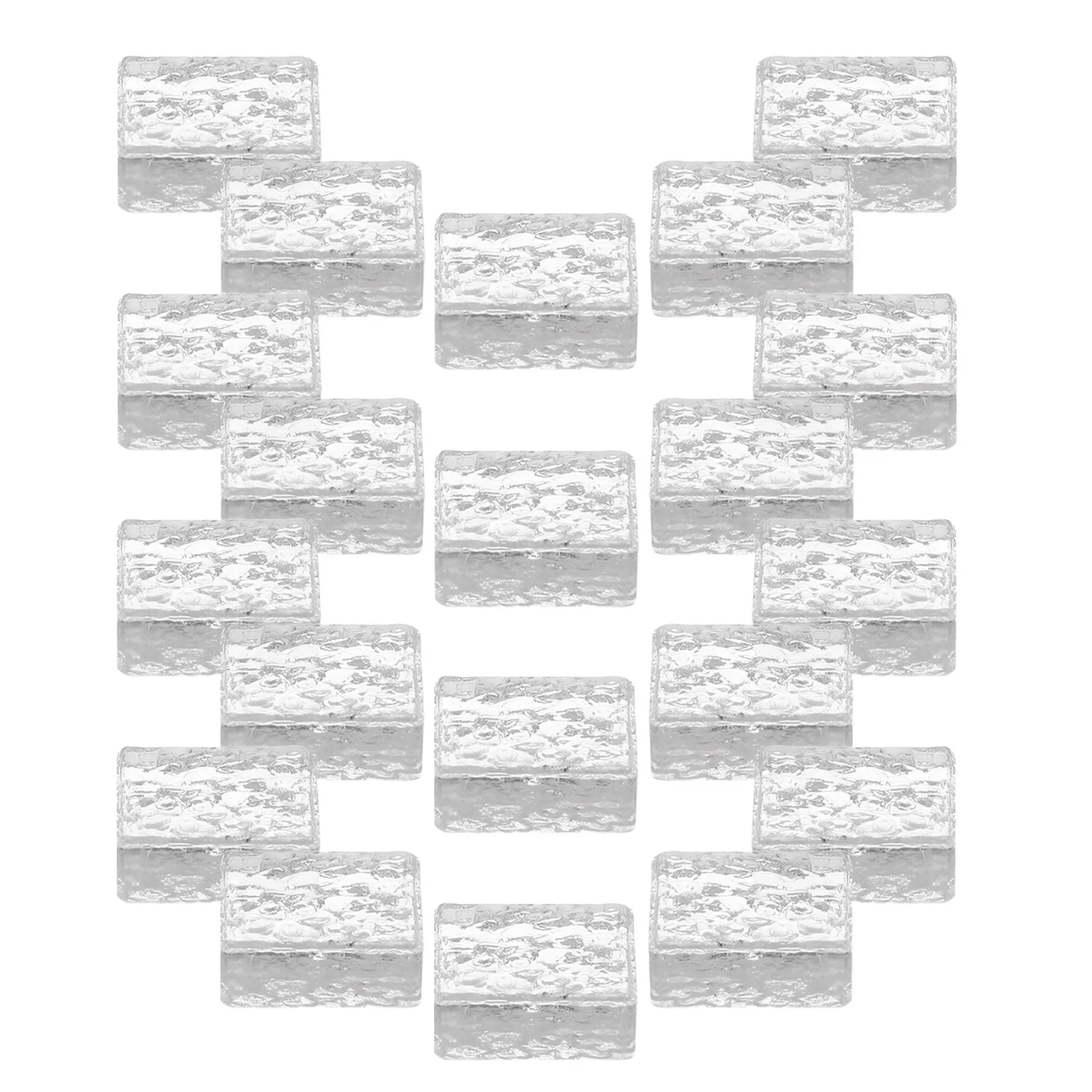 

20Pcs Clear Glass Bricks Miniature Accessories Realistic Square Pieces for DIY Miniature Building Architectural Decor