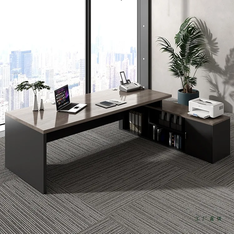 Boss desk, office computer desk, simple modern office furniture, table and chair combination manager, supervisor desk