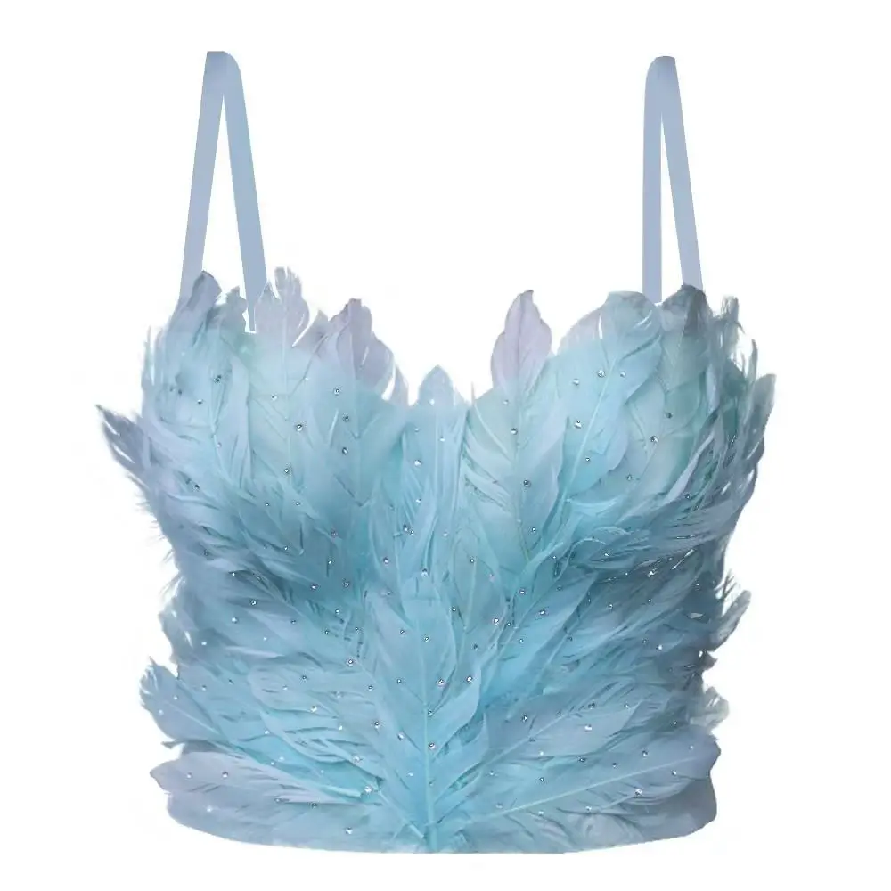Sommer-Feder-Unterhemd-Oberteil, Fischgräten-Strass-Korsett, Weste für Ballettmädchen