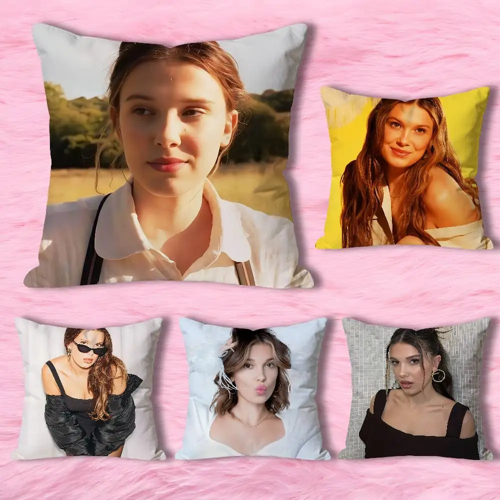 

M-Millie Actor B-Brown Pillow Cases for Bedroom Living Room Sofa Home Decor Polyester Cushion Cover with Zipper