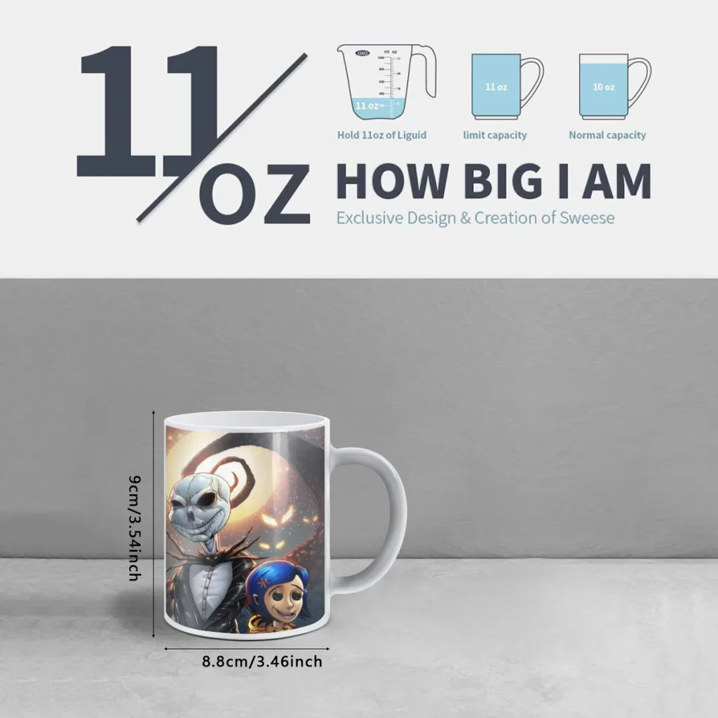 Movie-Coraline Ceramics Coffee Mug  Thermal Color-changing Birthday Gift Back To School Mug