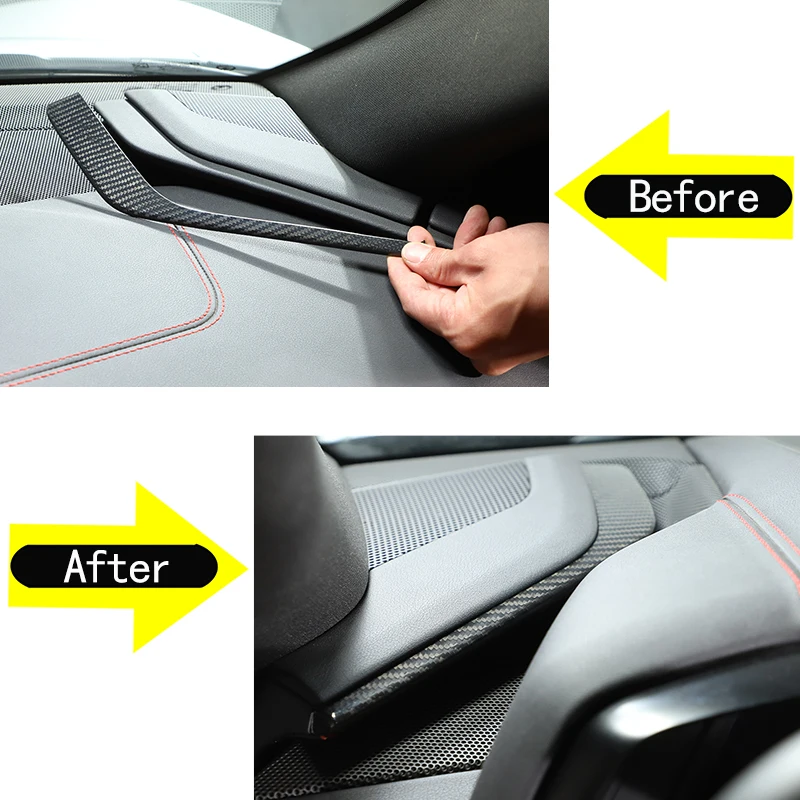 For Chevrolet Corvette C8 Z06 2020-2023 real carbon fiber Car Center Console Dashboard Panel Cover Trim Sticker Car Accessories