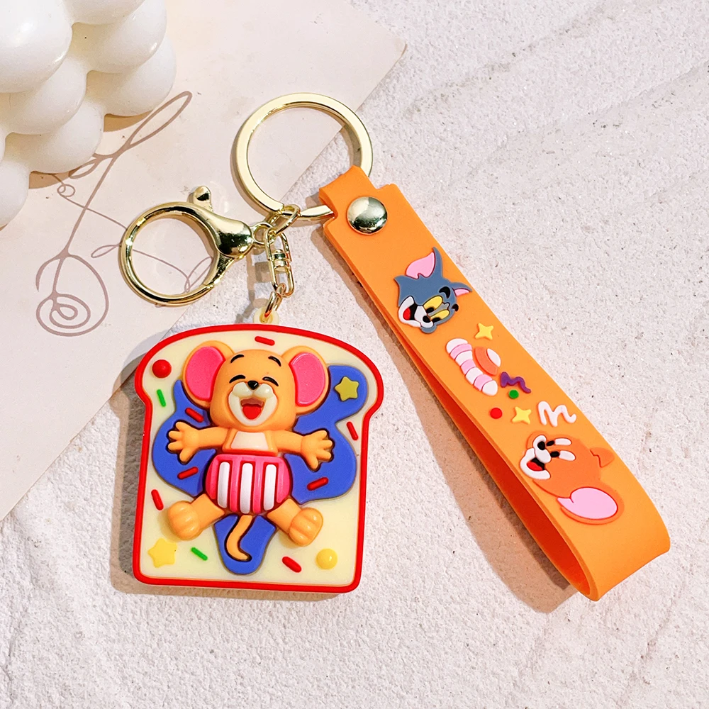 Cartoon Anime Disney Keychain Tom and Jerry Toys Doll Car Cute Keychains Bag Pendant Action Figure Pendant Kids Toys Gifts