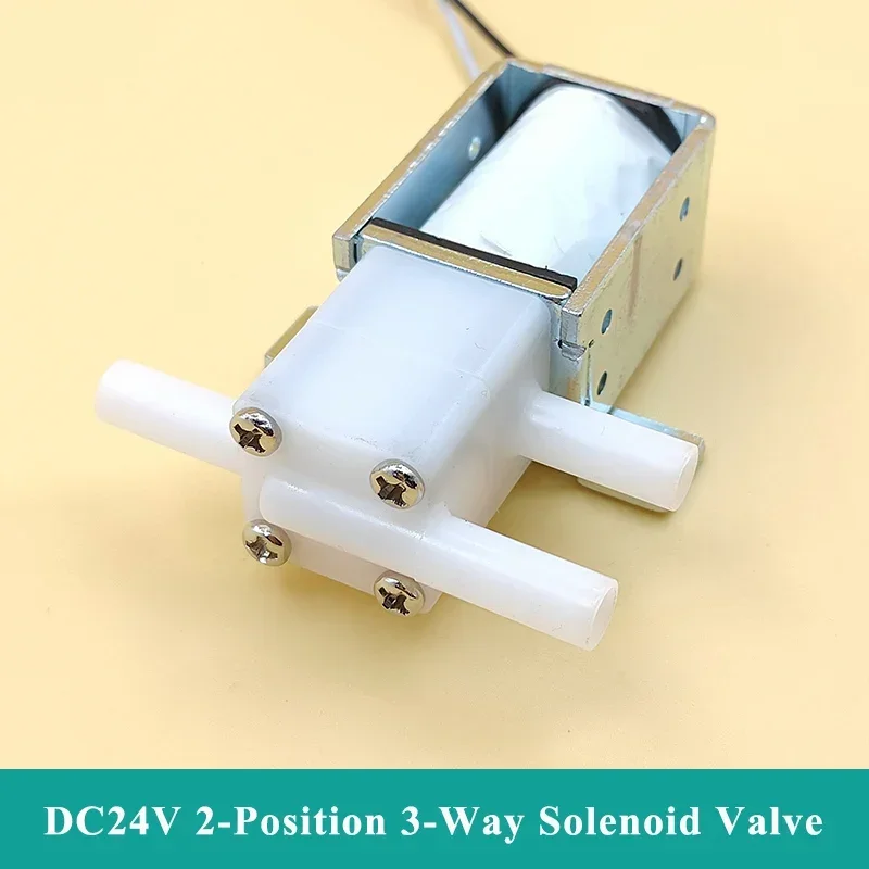 DC 24V 2-position 3-way Micro Electric Solenoid Valve N/C N/O Mini Water Air Flow Control Valve DIY Massager Coffee Tea Machine