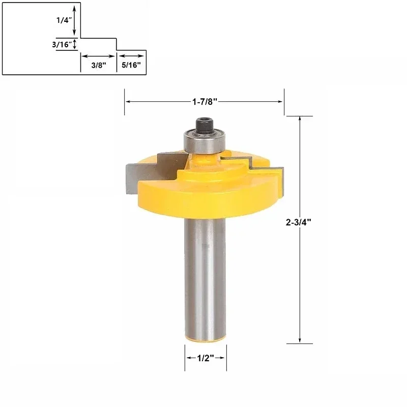 

1 шт., 12 мм, 1/2 дюйма, фоторамка с хвостовиком, ступенчатая формовочная фреза, твердосплавная фреза для резки древесины