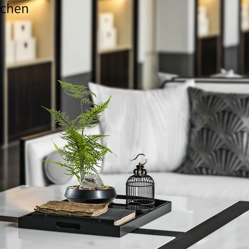 YFY New Chinese Style Artificial Bamboo Plant Potted Micro  Flower for Study Room Tea Art Tea Room Desk Green Plant Ornament