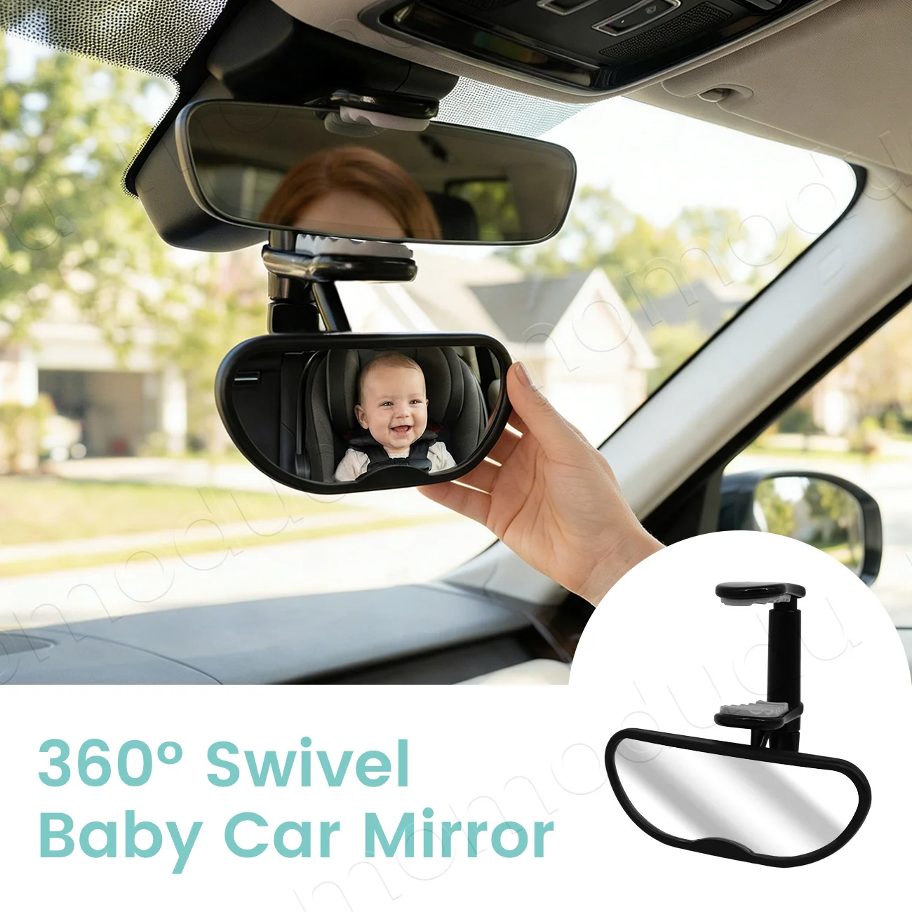 Forward Facing Baby Car Mirror - Clip On Car Mirror for Baby, 100% Shatterproof & Shakeproof, Newborn Essentials