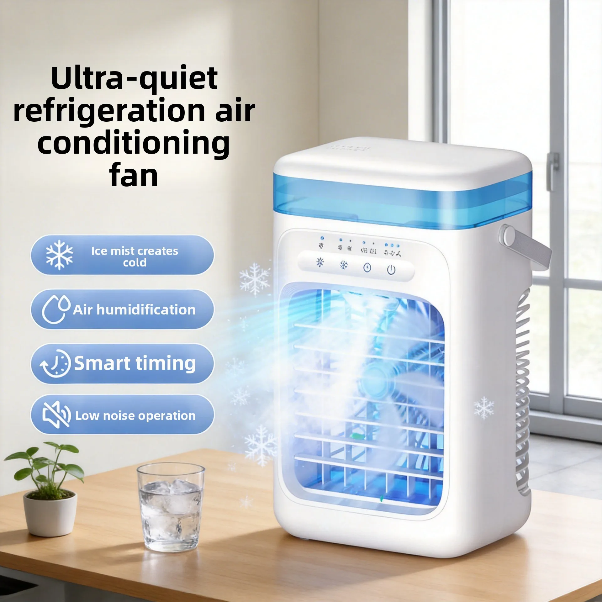 USB Summer Desktop Cooling Fan Home Bedroom Humidification Mobile Portable Air Conditioner Fans Water Cooling Air Cooler Fan