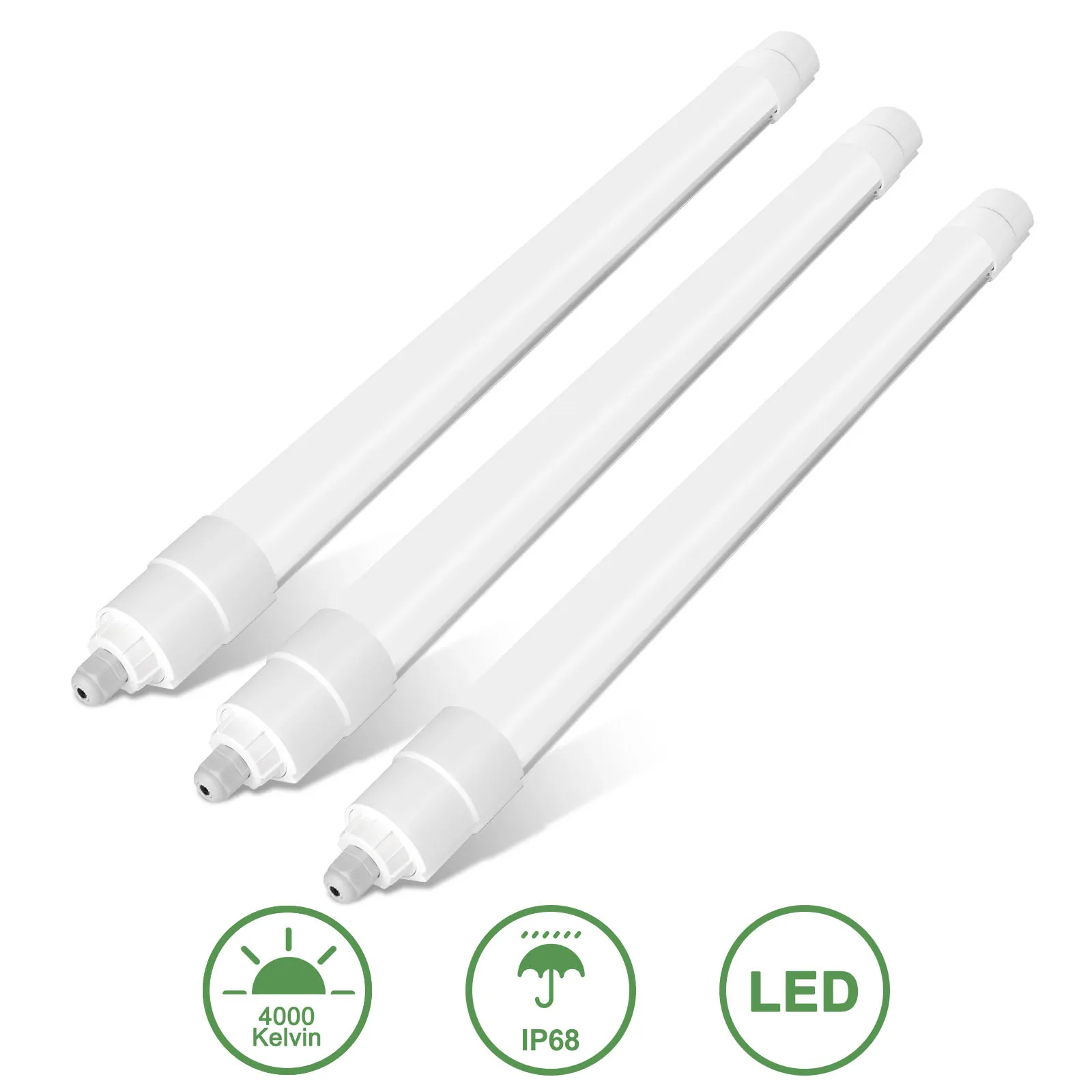 3er-Pack 90 cm LED-Deckenleuchte, IP68 Nassraumlampe 30W 3300LM, 4000K Neutralweiß LED-Röhre für Küche, Waschküche