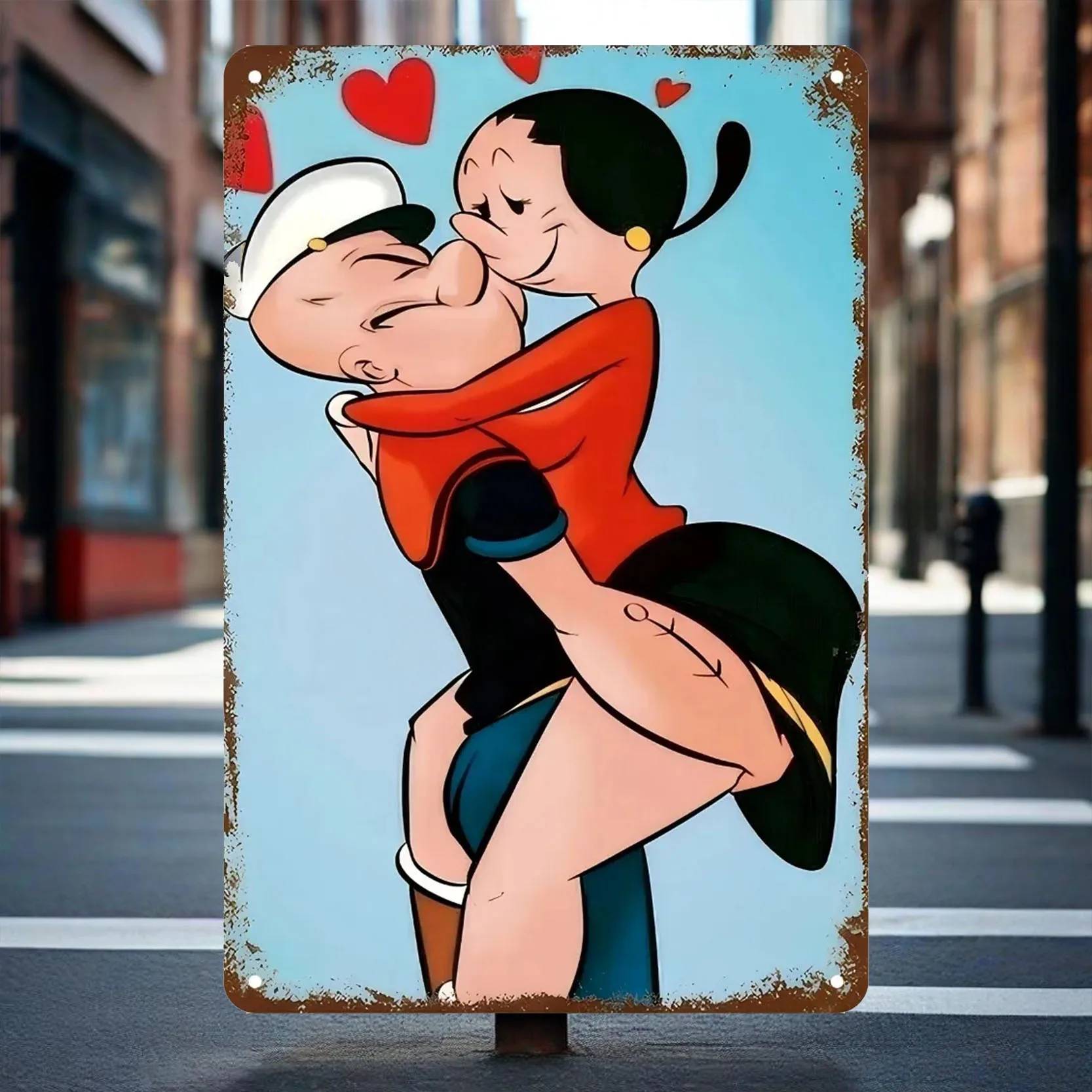 P-Popeye Cartoon & Olive Oyl Aluminum Sign - Perfect For Home, Bar, Cafe Decor, Unique Room Decor #5