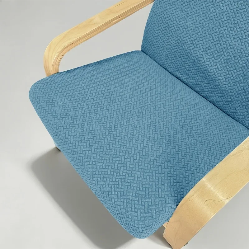1 Stück Elastischer T-Jacquard Poang Stuhlauflagen-Überzug mit Riemen Weicher Einzelsofa-Bezug Dehnbarer Sessel-Schutz Wohnzimmer Zuhause – Detail 8
