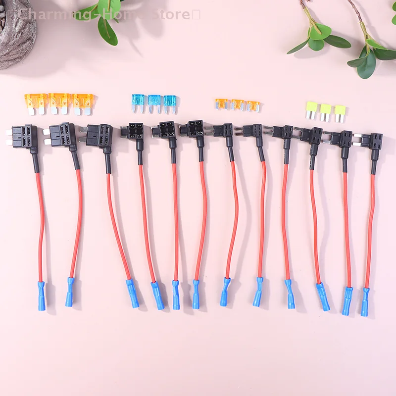 【M】12Pcs 4 Types Of 12V Additional Circuit Adapters And Fuse Set- Tap Car Fuse Holder With Micro2 Mini ATC ATS Thin Tap Adapter