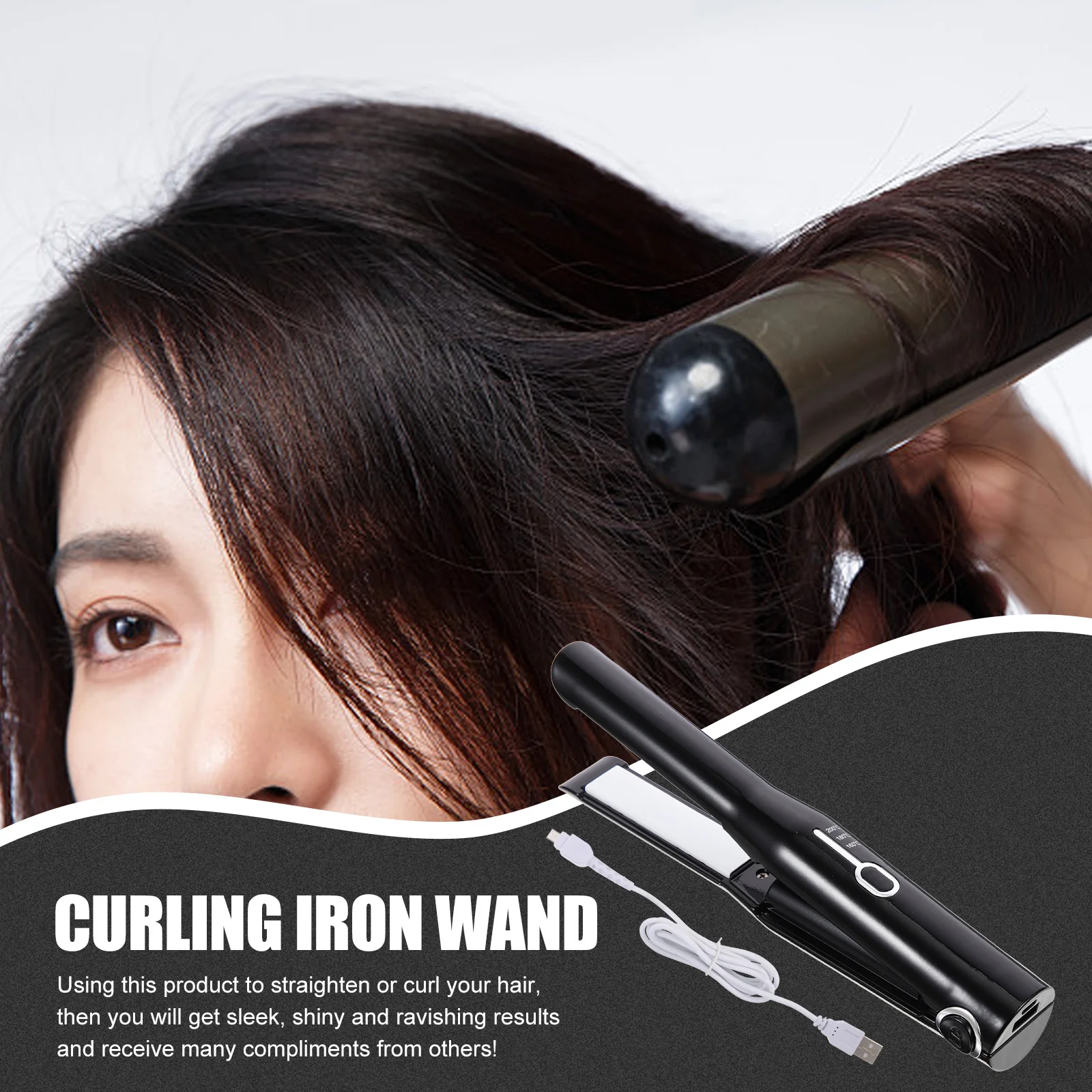 

Adjustable Temperature Wireless Hair Straightener Professional Curling Shiny Results Durable ABS Material