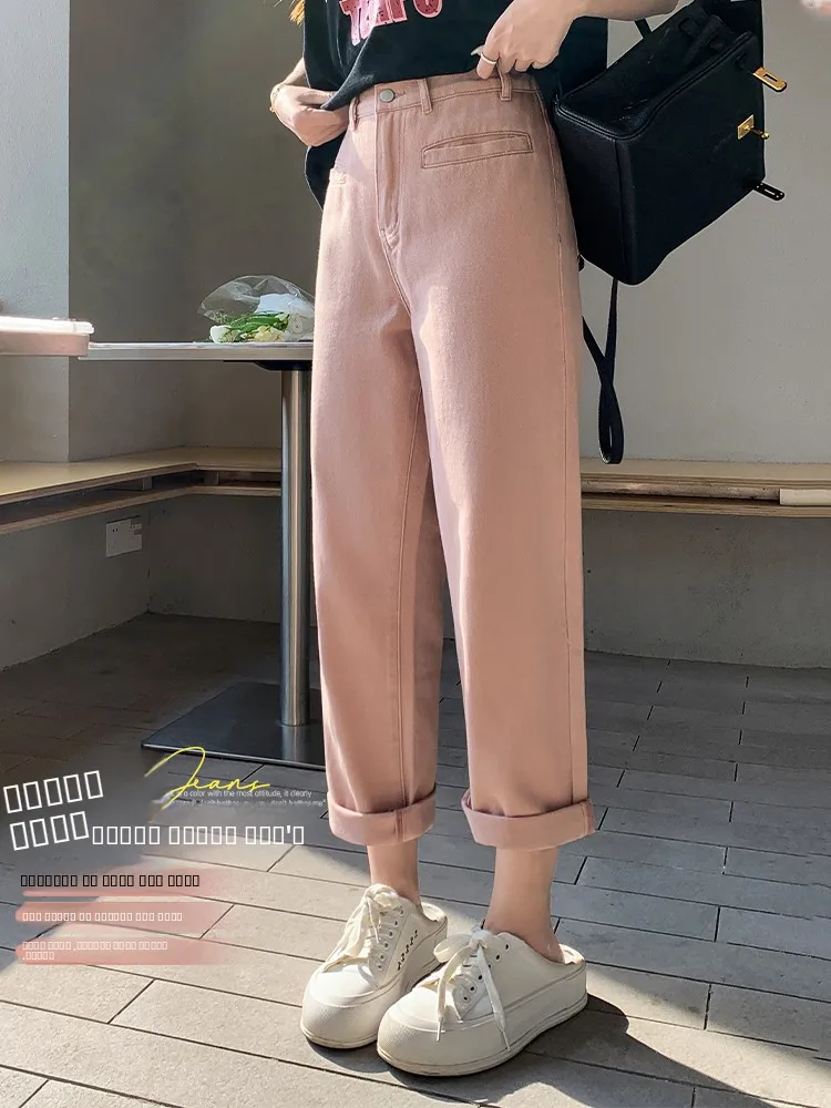 

Джинсы с высокой талией, утягивающие, свободные, прямые, широкие, из хлопка, для полных женщин, летние, повседневные