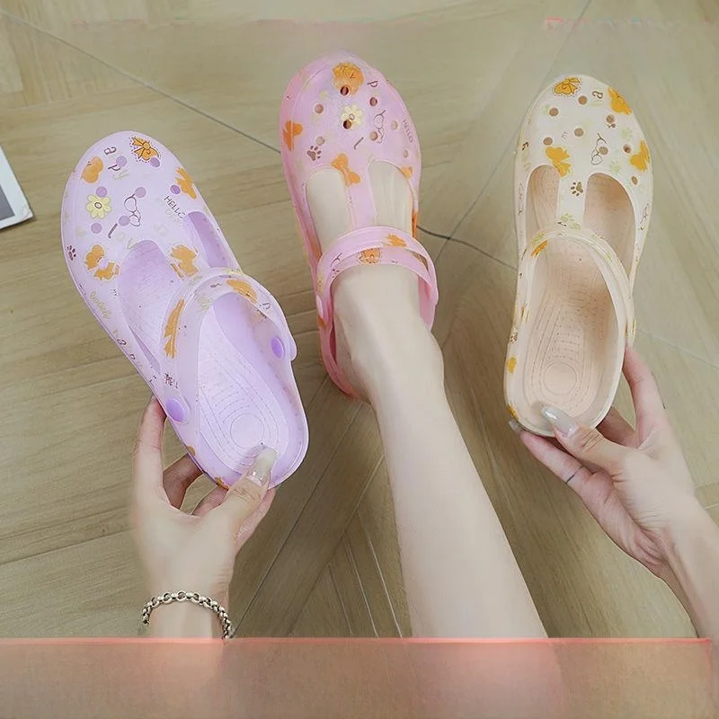 

Women's Thick Bottom Sandals Slip-On Summer Outdoor Beach Shoes Anti-Slip Cloggers Jelly Shoes Open-Toe Comfortable Footwear