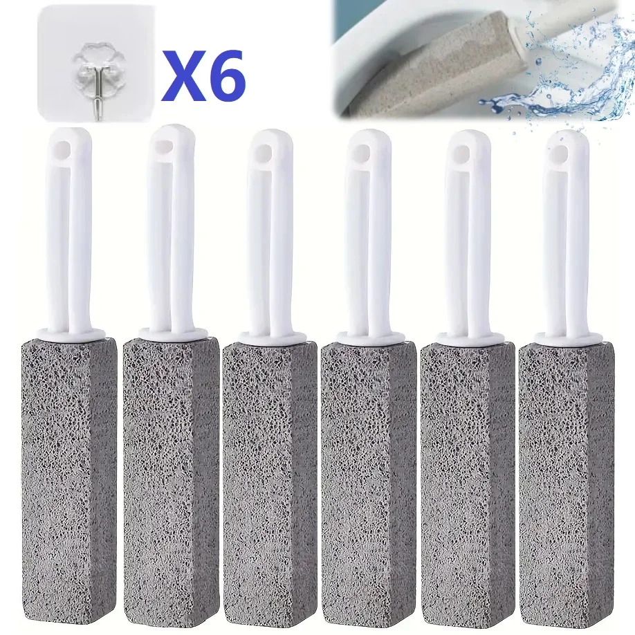 6PCS Pumice Stone Toilet Cleaning Stick Seat Limescale Rust Stain Dirt Removal Brush Bathroom Tile Sink Household Washing Tools