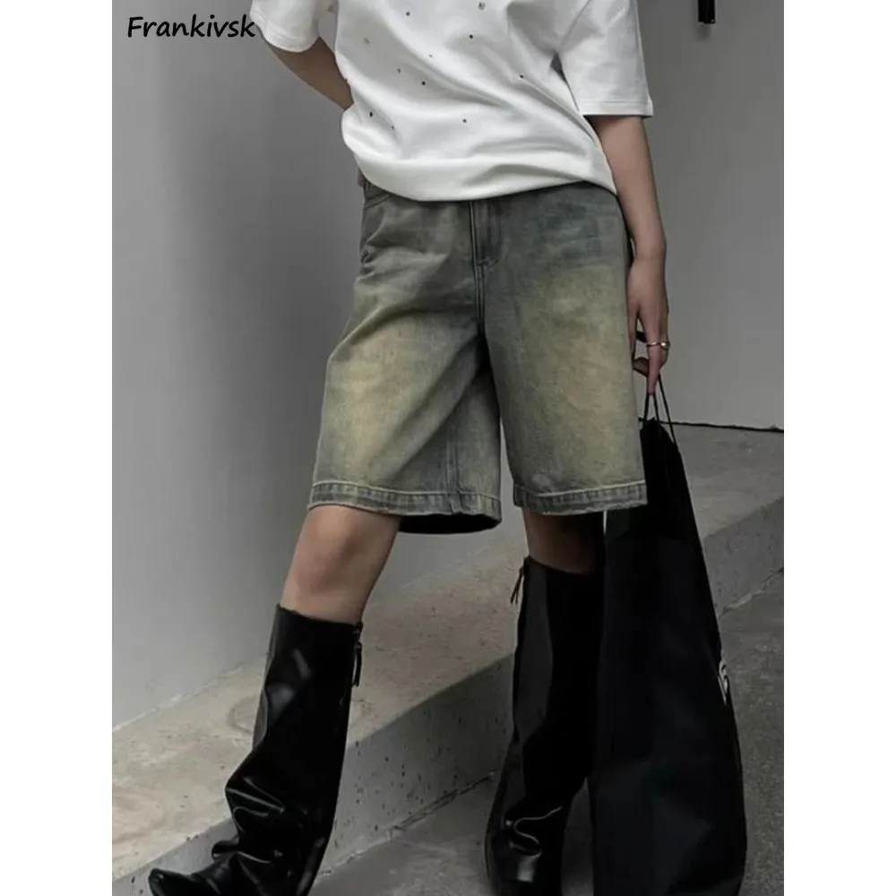 

S4XL High Waist Denim Shorts for Women Chic Leisure Streetwear PU Fabric Elastic Waist Ladies Jeans Short Pants