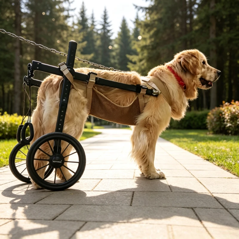 Adjustable Dog Wheelchair for Large Pets Dual Bearing Wheels Height Width Length Rehab Mobility Walking Support for Dogs 강아지 휠체어