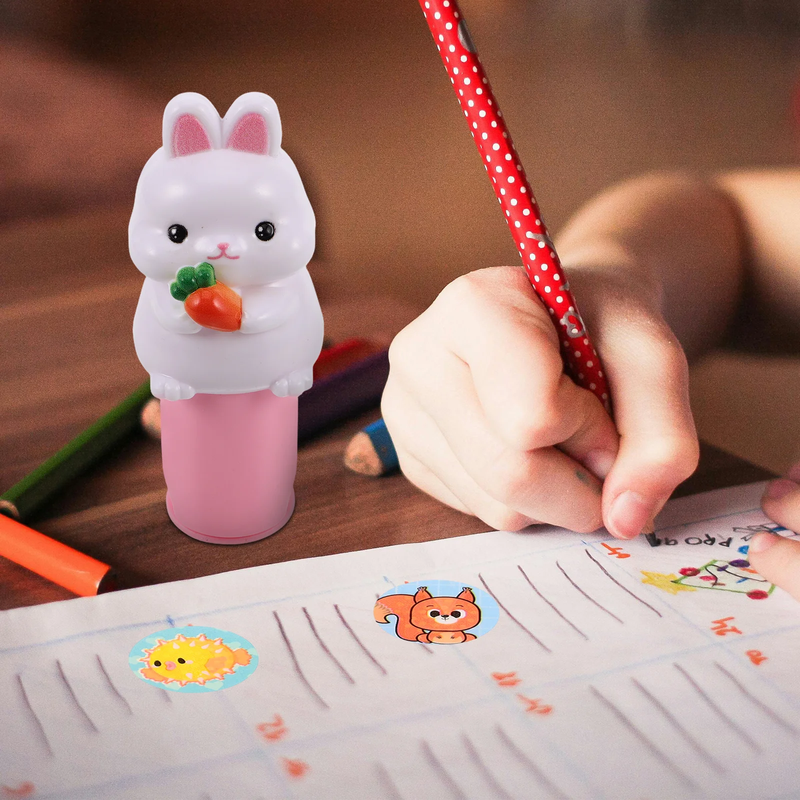 1Set Kinderen Stempel Creatieve DIY Cartoon Sticker Stamper Waterdichte Refill Stempels voor Kinderen Ambachten Beloning Plakboek Decoratie