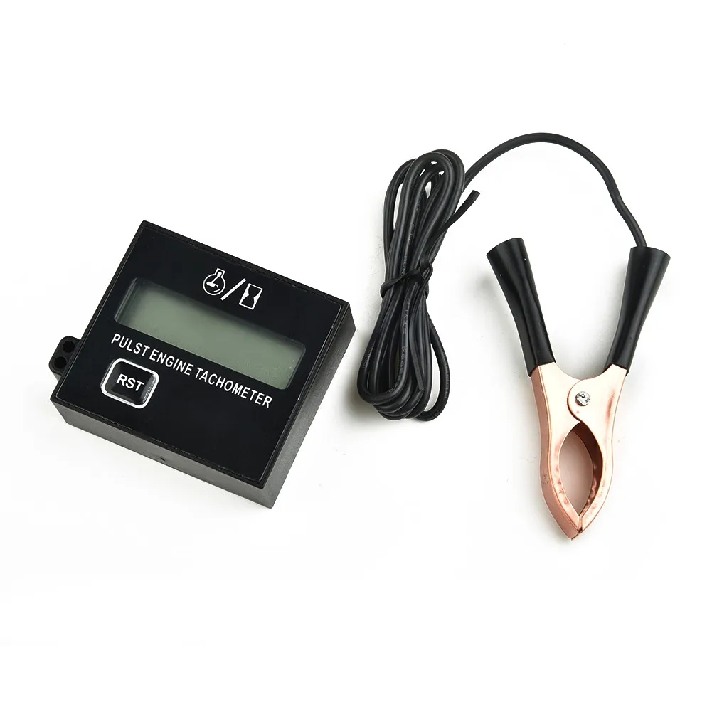 LCD Digital Motor Tachometer Chainsaw Mower Inductive Pulse Engine Tachometer Professional Grade Tacho for Engine Performance